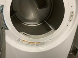 Bottom lint trap located inside the open dryer door